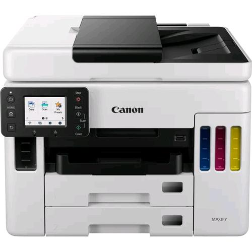 Canon MAXIFY GX7050 - Stampante multifunzione - colore - ink-jet - ricaricabile - Legal (216 x 356 mm)/A4 (210 x 297 mm) (originale) - A4/Legal (supporti) - fino a 24 ipm (stampa) - 600 fogli - 33.6 Kbps - USB 2.0, LAN, Wi-Fi(n), host USB